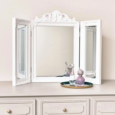 White ornate dressing table - white,