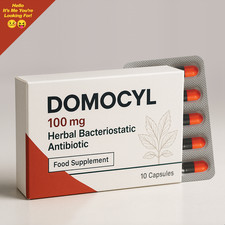 Domocyl Herbal Antibiotic Supplement 100mg 100% Working Natural UK 10 caps