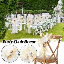 6PC Wedding Aisle Decorations Pew Flowers Chair Artificial Flowers Party Decor