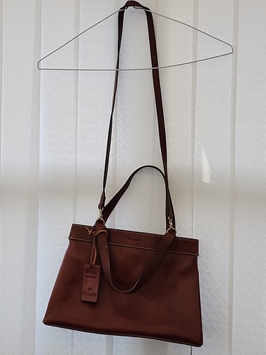 Brown leather shoulder bag - brown,