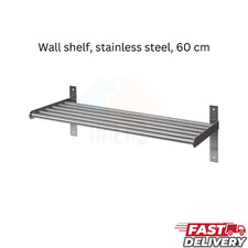 IKEA GRUNDTAL Stainless Steel Wall Shelf 60cm – Kitchen / Bathroom Storage Rack