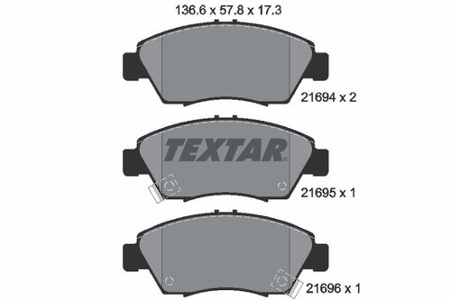 Front brake pad set - set, honda
