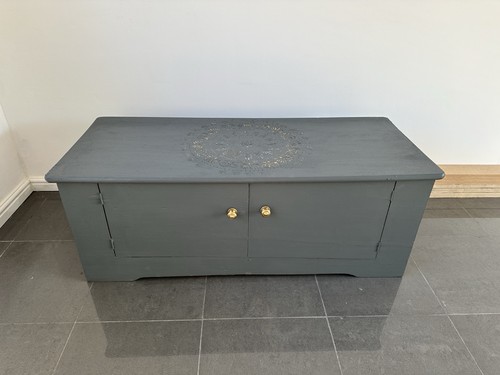 Charcoal dark grey blanket box - charcoal,