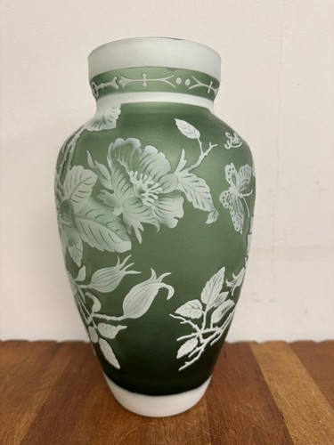 Large glass vase signed galle - glass,