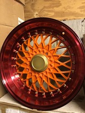 16 Inch BBs Style 8J  4x100/ 114.3 ET32 Orange / Red 