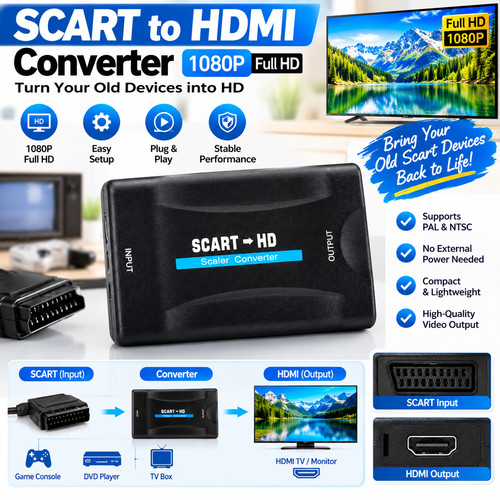 Scart hdmi converter - scart, to