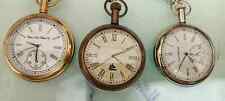 Lot of 3 Vintage Elgin Pocket Watches – Collectible Antique Brass Timepieces