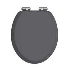 Heritage Graphite Toilet Seat with Soft Close Vintage Gold Hinges