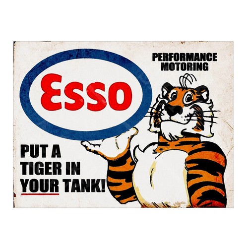 Esso tiger metal sign plaque - esso,