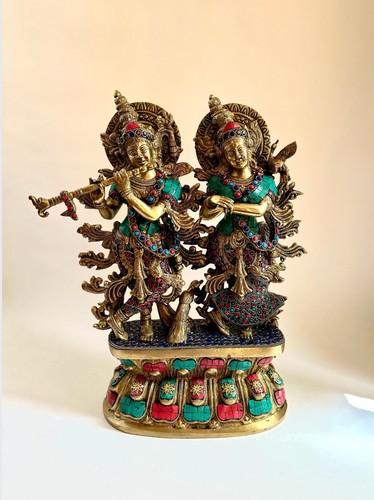 Vintage brass hindu god radha - vintage,