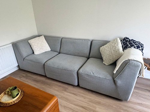 Grey fabric seater sofa - grey,