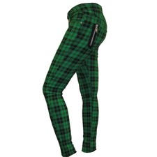 Green Tartan Plaid Pants Punk