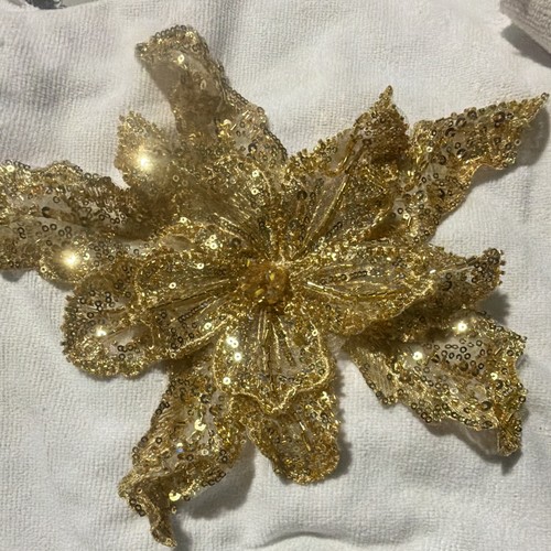 Gold sequinned beaded - gold,