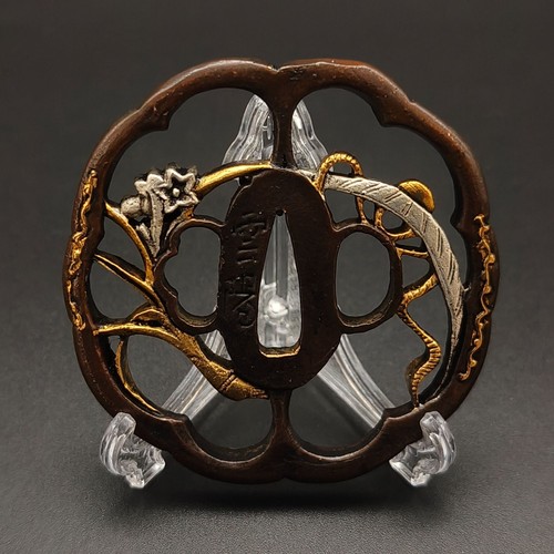 Japanese tsuba orchid - japanese,