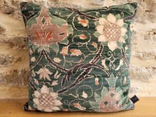 William Morris Sanderson Montreal Forest Green Velvet  Cushion Cover