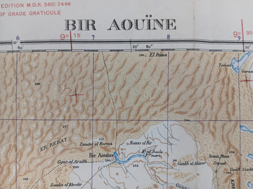 Ww2 map entitled - map, aouine"