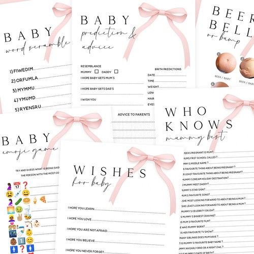 Baby shower games bundle - bundle,