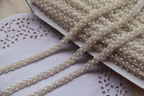 Beaded wedding chain pearl - beaded,