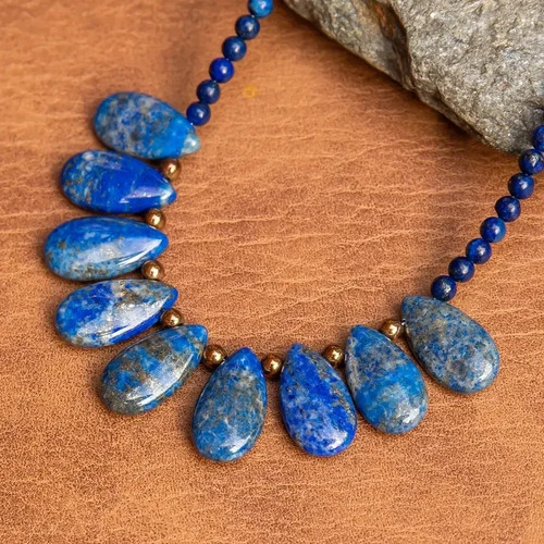 Lapis lazuli beaded - lapis, necklace