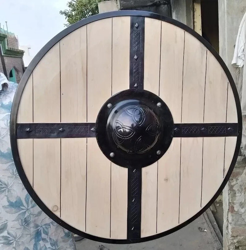 Wooden shield heavy - shield, metal