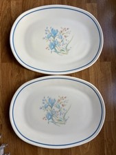 2 x Vintage Pyrex BLUE IRIS