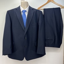Magee 2 Piece Suit Men’s Blue Pinstripe Wool Blend Blazer 52S Trousers W48S