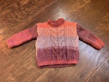 Hand Knitted Baby Aran Jumper 0-6 Months New