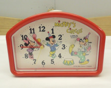Vintage Disney Rare Mickey Mouse Circus Alarm Clock Lorus Quartz "Working"