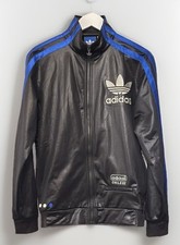 Adidas Originals Chile 62 Track Jacket Black Blue Trefoil Size Small