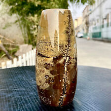 1.28LB Natural Chinese Painting Stone Quartz Crystal Carving vase home decor