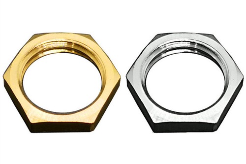 Brass hex lock nut - nut, pipe