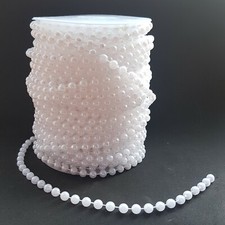 1m White Faux Pearl 6mm Bead