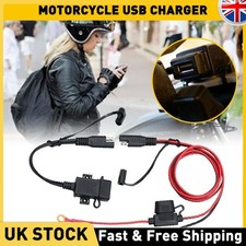 Dual Waterproof USB Port Motorbike Motorcycle Charger Socket Black Power Adapter