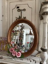 Vintage wicker wall mirror