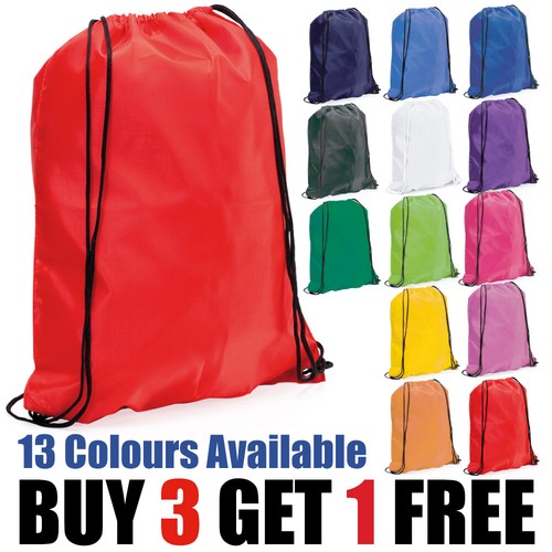 Drawstring nylon rucksack bag - drawstring,
