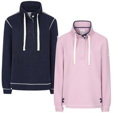 Lazy Jacks Womens LJ301 Pique Button Neck Sweatshirt Sizes Blue Pink UK8 To UK20