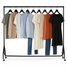 Black Heavy-Duty Clothes Rail