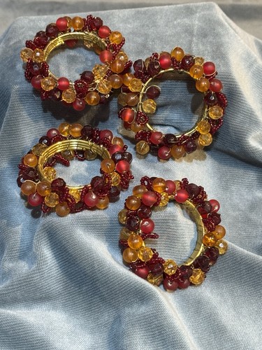 Jewel autumn beaded napkin - jewel,