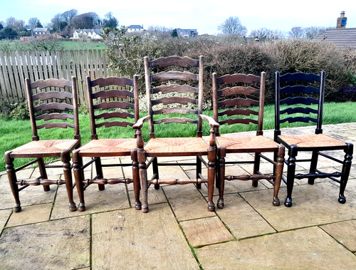 Set vintage carved oak - vintage,