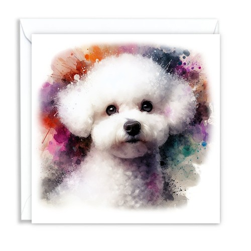 Bichon frise dog - frise, watercolour