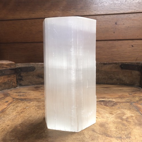Hexagonal selenite lamp - selenite,