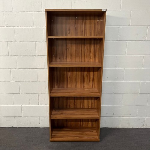 Walnut finish bookcase 200cm - finish, bookcase-