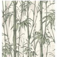 White Green Bamboo Wallpaper