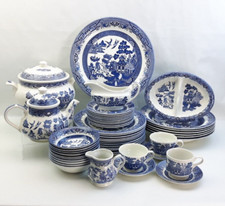 Churchill Willow Pattern Dinner & Tea Items - Sold Individually - Blue & White