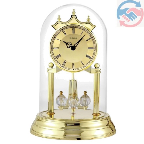 Tabletop polished brass clock - tabletop,