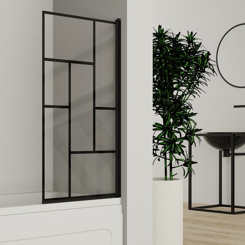Bath shower screen black - bath,