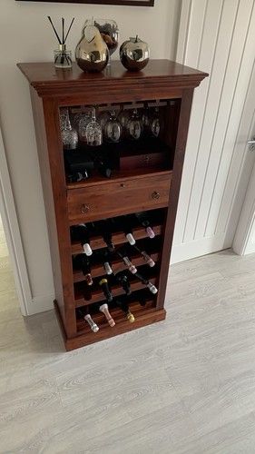Stylish wooden wine - , cabinet