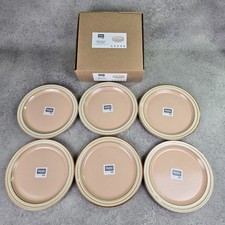 Denby Medium Dinner Plates Set x 6 Heritage Piazza Pink Pottery New