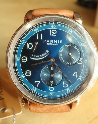Parnis men blue railway dial - blue,