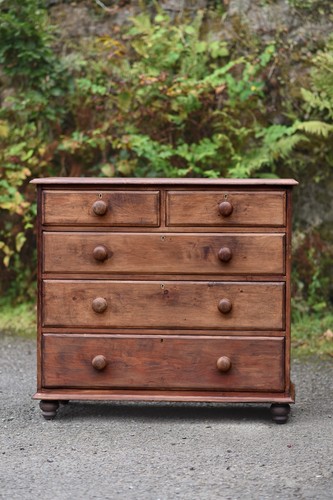 Antique pine chest drawers - chest,